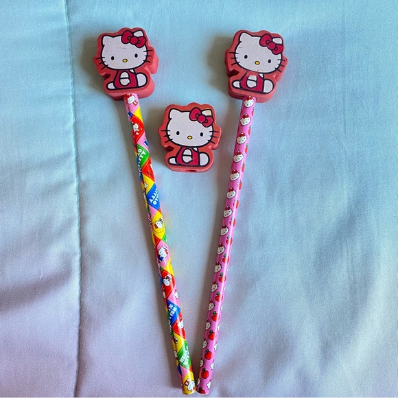 Hello Kitty Other - Hello Kitty pencils & erasers vintage Sanrio novelty collectors y2k vtg